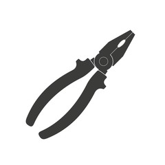 Pliers icon isolated on white background. Builder, construction and repair hand tools with plastic handles. Pliers vector illustration