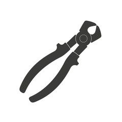 Cutting pliers icon isolated on white background. Builder, construction and repair hand tools with plastic handles. Cutting pliers pliers vector illustration