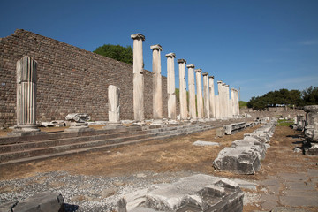 Asklepion Temple and amphitheater in Pergamon izmir T&uuml;rkiye 