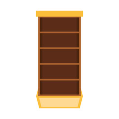 Empty supermarket shelf isolated cartoon
