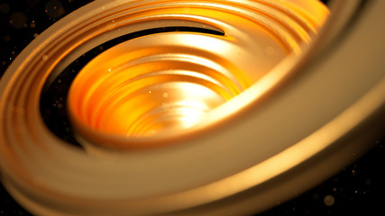 Elegant, luxury splash of gold liquid. 3d illustration, 3d rendering.