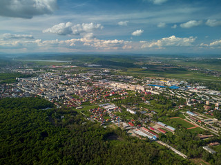 Aerial view of a town