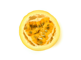 Passion fruit isolated on white background.