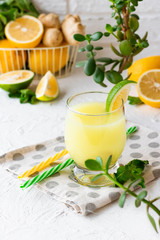 Ginger Mint Lemonade with Lime