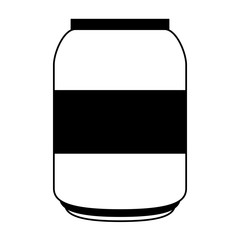Soda can drink cartoon isolated in black and white