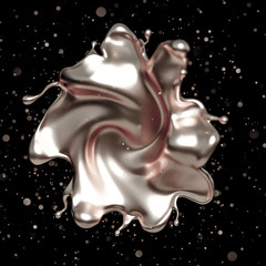 Elegant, luxury splash of gold liquid. 3d illustration, 3d rendering.