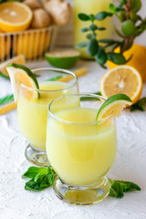 Ginger Mint Lemonade with Lime