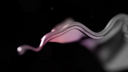 Elegant, luxury splash of gold liquid. 3d illustration, 3d rendering.