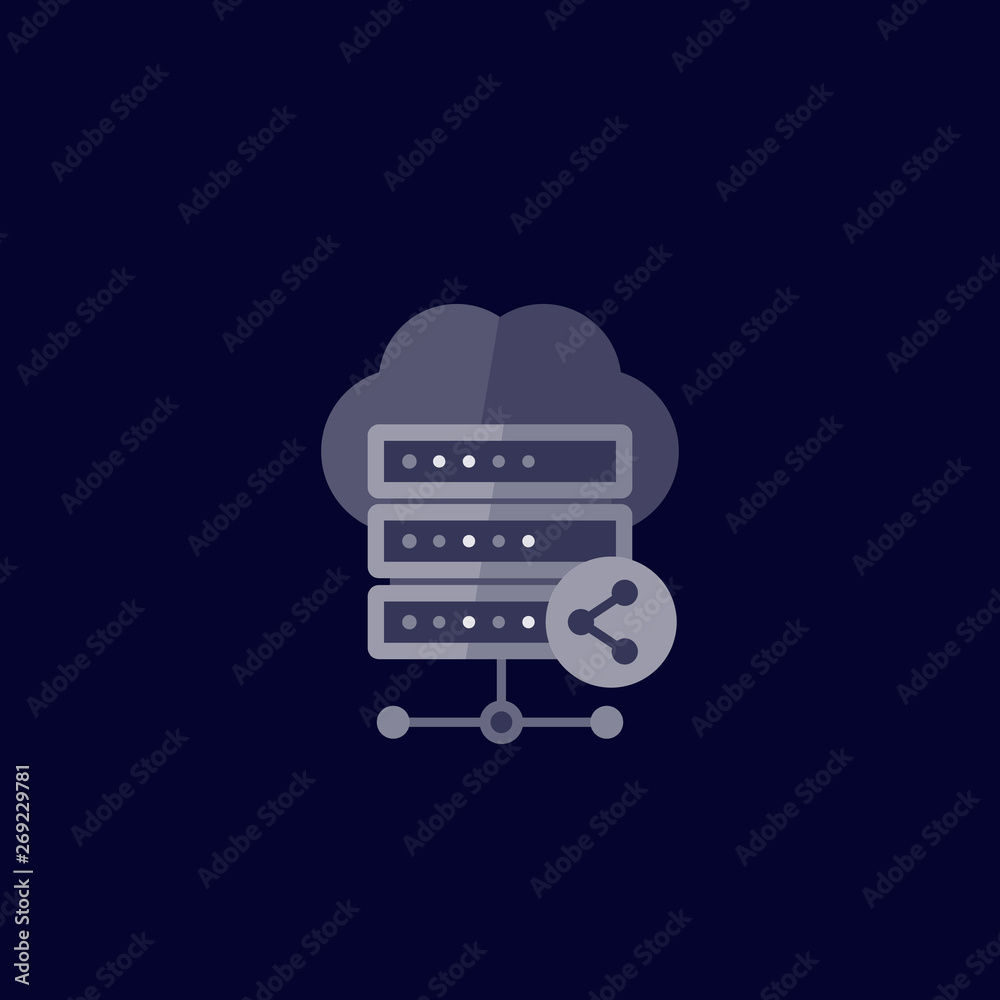 Poster mainframe, shared hosting, server icon