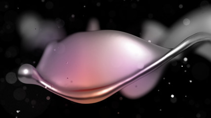 Elegant, luxury splash of gold liquid. 3d illustration, 3d rendering.