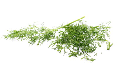 Fresh green dill isolated on white background