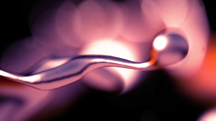 Elegant, luxury splash of gold liquid. 3d illustration, 3d rendering.