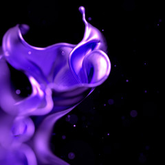 Elegant, luxury splash of gold liquid. 3d illustration, 3d rendering.