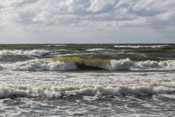 Panorama of the beautiful scenic view of storm Baltic sea