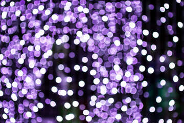 Abstract blurred purple light bokeh background, party and festive background idea