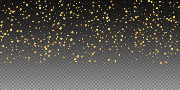 Gold Stars Random Luxury Sparkling Confetti. Scattered Small Gold Particles  On White Background. Alive Festive Overlay Template. Symmetrical Vector  Illustration. Royalty Free SVG, Cliparts, Vectors, and Stock Illustration.  Image 126655590.