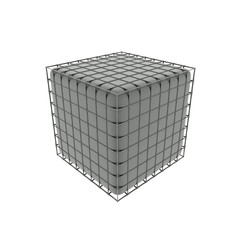 3d rendering of grid box container isolated