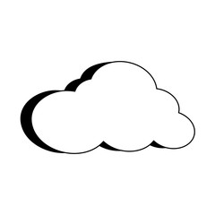 Cloud computing technology isolated symbol in black and white