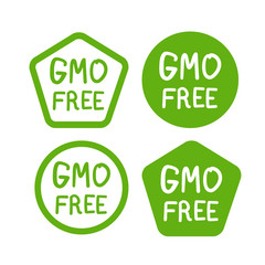 gmo free product icon, isolated vector set