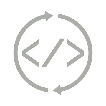 Pair of brackets with a slash. Programming code - Vector