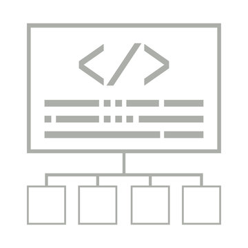 Conceptual map with a pair of brackets. Programming code - Vector