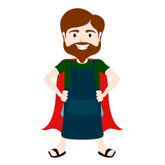 Isolated super dad with an apron - Vector