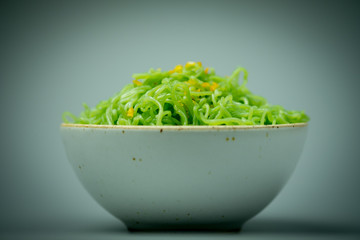 Chinese green jade egg noodle
