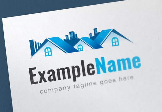Logo Layout with Home and City Buildings