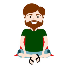 Isolated character of super dad sitting - Vector