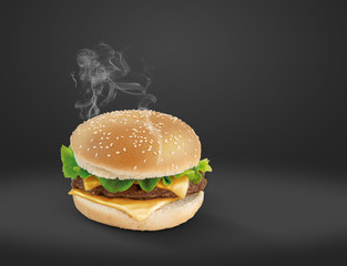 panico con hamburger, lattuga e formaggio