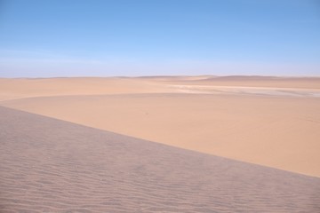 View of Namibe desert with blue sky