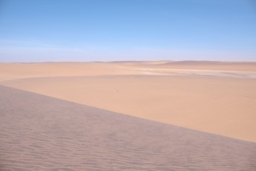 Fototapeta na wymiar View of Namibe desert with blue sky