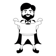 Monochrome character of a super dad with a children clothes - Vector