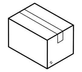 Paper box / black and white, vector and illustration