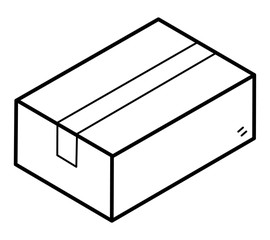 Paper box / black and white, vector and illustration