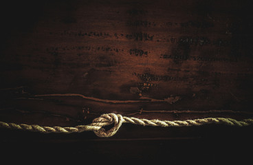rope knot on wood