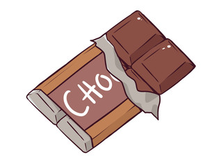 Chocolate bar on white background