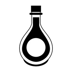 Olive oil bottle healthy food isolated in black and white