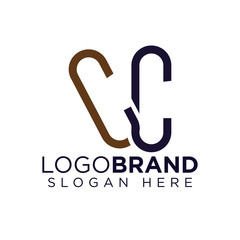 CC Initial Letter Linked logo icon vector