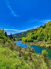 Fototapeta premium Typical mountain lake landscape, Italy.