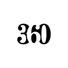 three hundred and sixty number logo vector. 360 Logo