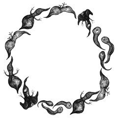 Halloween watercolor wreath