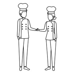 young chef couple avatars characters