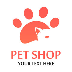 Pet shop logotype set. Logo for store with food
