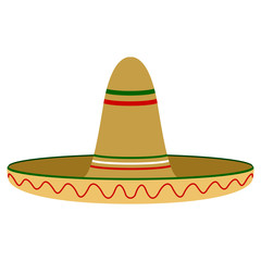 Isolated traditional colored mexican hat image - Vector