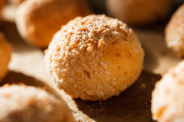Fresh delicious bun without yeast from cottage cheese dough. Bread for healthy nutrition of athletes for a special home recipe.