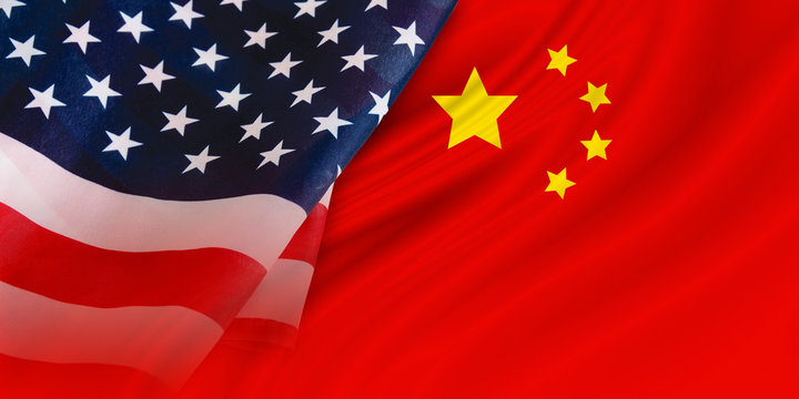 USA and China flag background