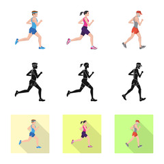 Fototapeta na wymiar Isolated object of sport and winner icon. Collection of sport and fitness vector icon for stock.