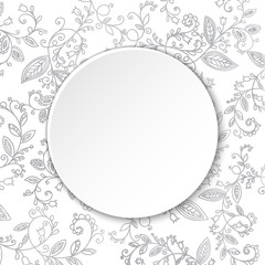 Abstract background. Round paper speech bubble.