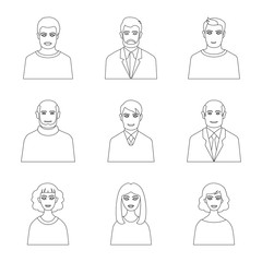 Isolated object of character  and avatar logo. Set of character  and person stock vector illustration.